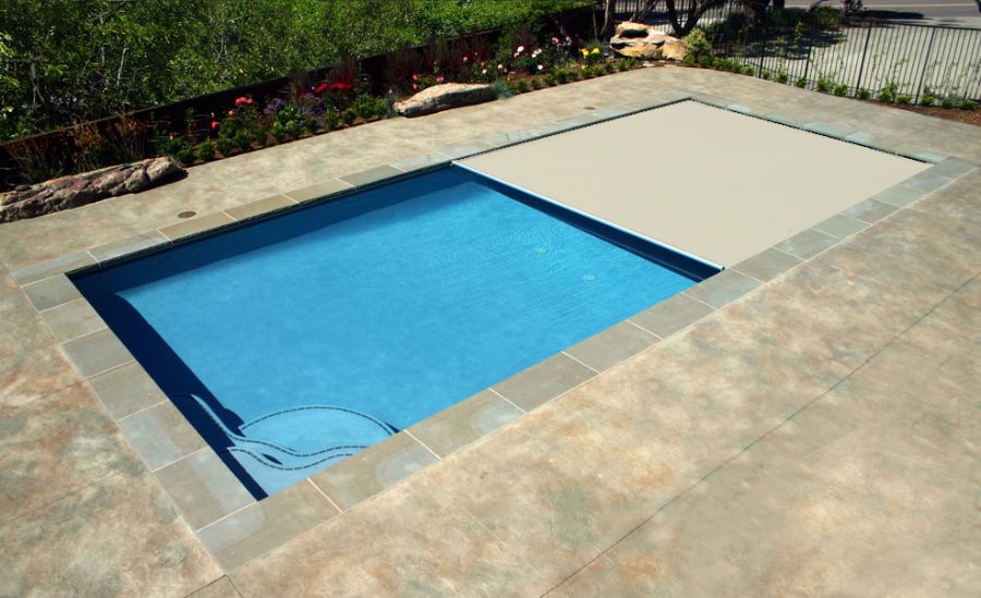 Beige pool cover