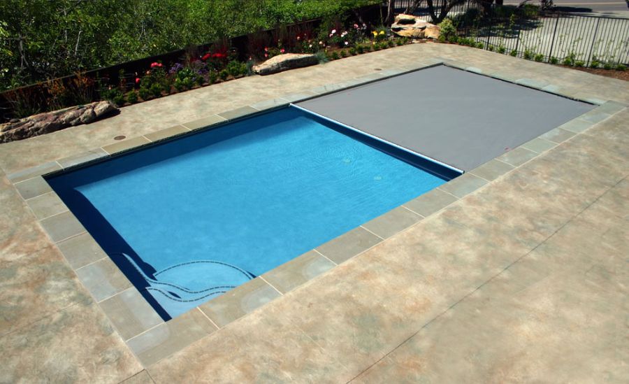 gray pool cover